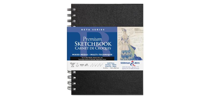 Beta Series carnet spiralé 25F 15,2x20,3cm 270g - Blanc