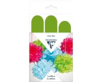 PAPIER DE SOIE, Set de 3 pompons à suspendre Ø30x1 et Ø40x2 - Vert