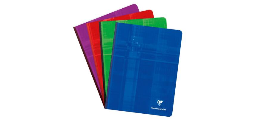 Cahier brochure dos toilé 17x22 cm 192 pages uni - Assortis