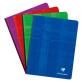 Cahier brochure dos toilé 17 x 22 cm 96 feuilles unies couleur aléatoire