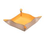 Rhodiarama vide-poche réversible simili cuir italien 12x12x4,5 cm - Touche de rose