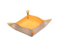 Rhodiarama vide-poche réversible simili cuir italien 12x12x4,5 cm - Touche de rose