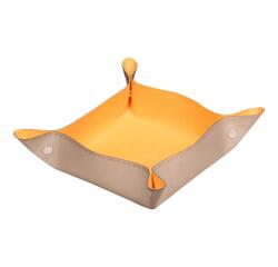 Rhodiarama vide-poche réversible simili cuir italien 12x12x4,5 cm - Touche de rose