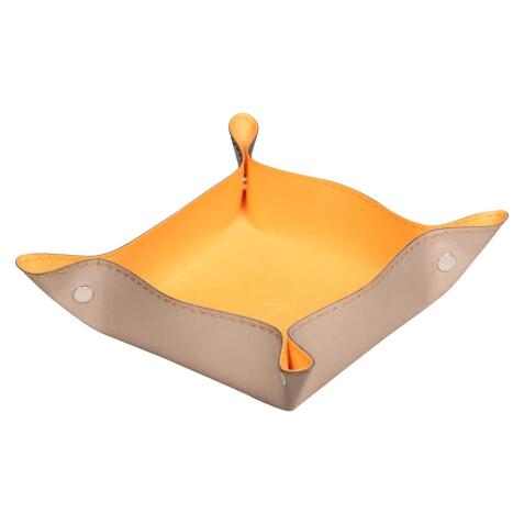 Rhodiarama vide-poche réversible simili cuir italien 12x12x4,5 cm - Touche de rose