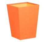 Rhodiarama corbeille à papier simili cuir italien 27x27x32 cm - Tangerine