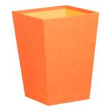 Rhodiarama corbeille à papier simili cuir italien 27x27x32 cm - Tangerine