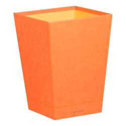 Rhodiarama corbeille à papier simili cuir italien 27x27x32 cm - Tangerine