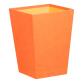 Rhodiarama corbeille à papier simili cuir italien 27x27x32 cm - Tangerine