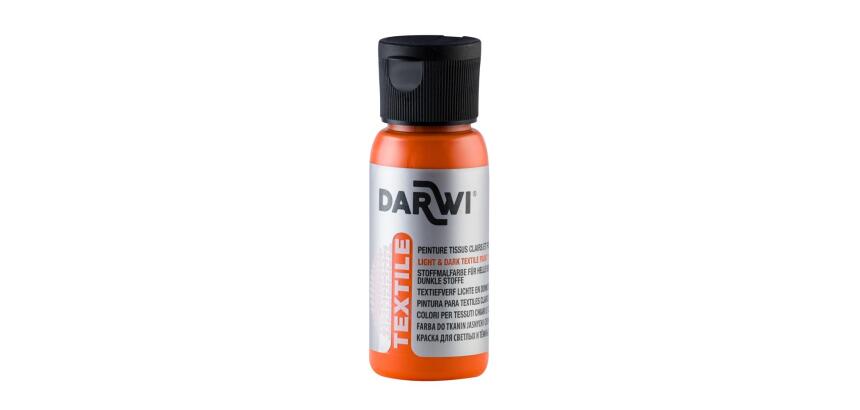 DARWI Flacon de 50 ml de Peinture Textile Opaque - Orange