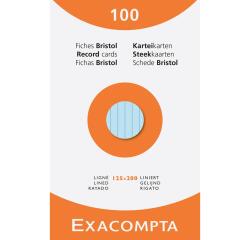 Fichas de cartulina bristol 205 g/m2 - Rayado - 125x200 mm - Colores surtidos