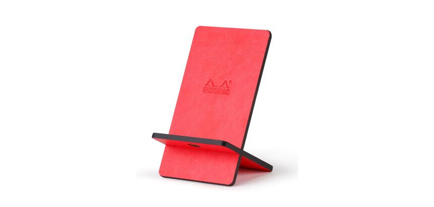 Rhodiarama support pour téléphone mobile simili cuir italien 13x8x8,5 cm - Corail