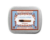 BOITE METAL 6 PLUMES CALLIGRAPHIE