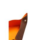 Rhodiarama vide-poche réversible simili cuir italien 12x12x4,5 cm - Chocolat