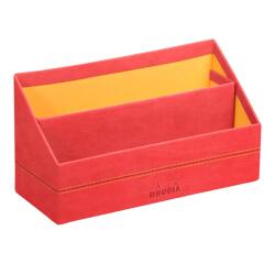 Rhodiarama porte-courrier simili cuir italien 25x10x14 cm - Corail