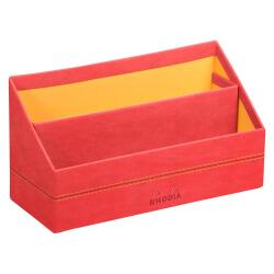 Rhodiarama porte-courrier simili cuir italien 25x10x14 cm - Corail