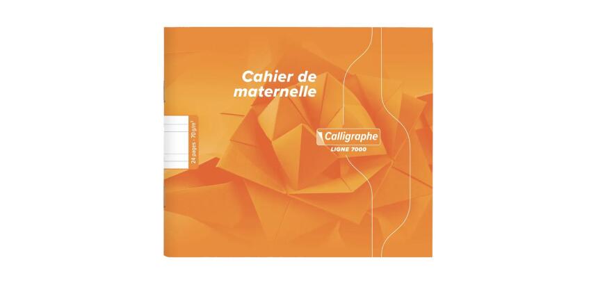 Cahier Maternelles piqué à l'italienne 7000 17x14,7 cm 24 pages DL 5mm 70 g - Orange