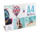 Slanted sign holder horizontal A4 clear - Crystal