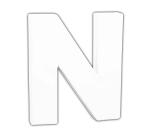 Petite lettre N 12cm - Blanc
