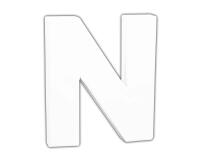 Petite lettre N 12cm - Blanc