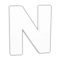 Petite lettre N 12cm - Blanc