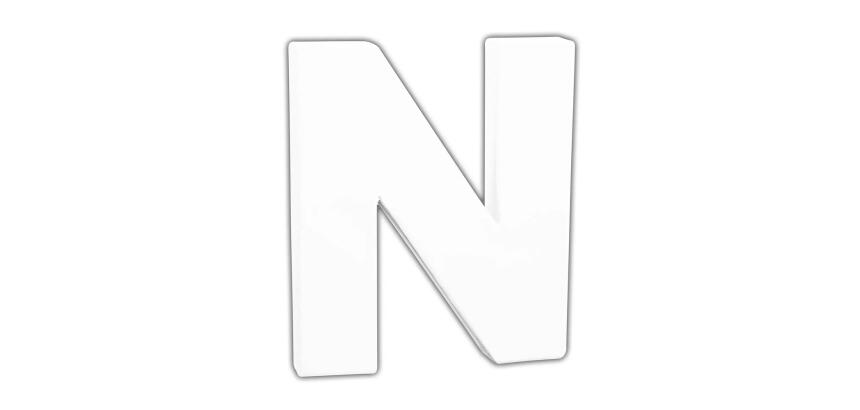 Petite lettre N 12cm - Blanc