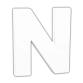 Petite lettre N 12cm - Blanc