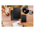Greenbook cahier recyclé et recyclable en carte souple 350 g/m2 - A5+ 16 x 21 cm 160 pages 5/5 perforation 6 trous - Papier Clairefontaine recyclé 90 g/m2 - Noir - New - Noir