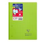 Bloc de cours agrafé grand côté Koverbook A4+ 160 pages détachables perforé 4 trous petits carreaux + marge couverture polypropylène transparent - Assortis