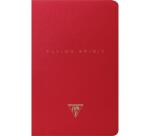 Flying Spirit Red carnet piqûre textile 11x17cm 96p ligné motifs assortis papier ivoire 90g - Rouge