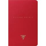 Flying Spirit Red carnet piqûre textile 11x17cm 96p ligné motifs assortis papier ivoire 90g - Rouge