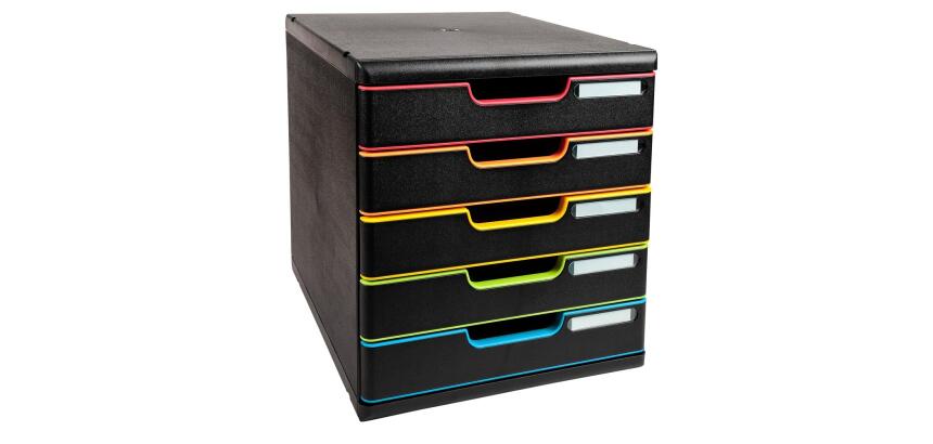 Cassettiera Modulo Black Office 5 cassetti chiusi