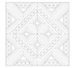 Carré 100% soie - 90x90cm Symétrie - Blanc