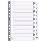 10Z - Separadores Separadores con pestañas impresas cartulina blanca 160 g/m 2 Con pestañas blancas plastifi cadas reforzadas - Blanco