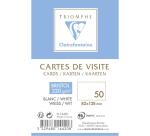 Paquet de 50 Cartes de visite 82x128mm - Bristol 220g/m2 - Blanc
