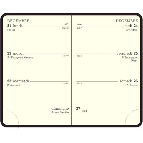 Recharge agenda de poche Mini 11 - Semaine 7,5 x 11,5 Janvier à Décembre 2026 - Tranche or