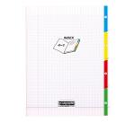 Cahier 4 index piqué 8000 POLYPRO 24x32 cm 96 pages grands carreaux 90 g - Incolore