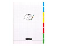 Cahier 4 index piqué 8000 POLYPRO 24x32 cm 96 pages grands carreaux 90 g - Incolore