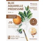 Aquarelle Prédessiné Botanique bloc collé 15F 24x30cm 300g