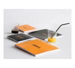 Bloc agrafé Rhodia Le Carré N°210 21x21 cm 80 feuillets petits carreaux 5x5 80g - Orange