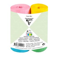 PAPIER CRÉPON IGNIFUGÉ, 4 bandes au format 5cmx10m - Assortiment printanier