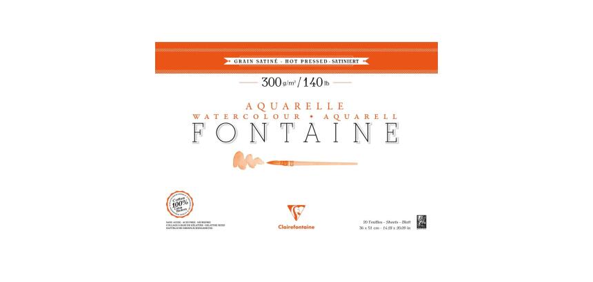 Fontaine bloc collé 4 côtés 20F 36x51cm 300g grain satiné