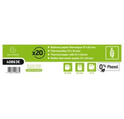 Rol voor creditcardbonnen 57x32mm - 11m - 1-laags thermisch 55g/m2 zonder fenol - Wit