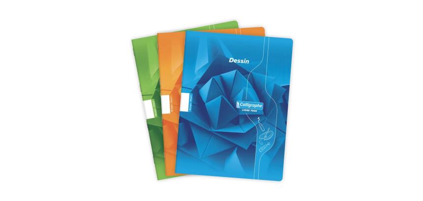 Cahier Dessin scolaire piqué 7000 24x32 cm 48 pages uni 120g - Assortis