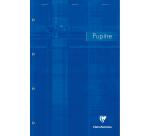 Bloc Pupitre agrafé en-tête A4+ 160 pages détachables et perforées 4 trous détachables petits carreaux - Assortis