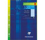 Feuillets mobiles de couleur sous étui A4 100 pages perforées petits carreaux