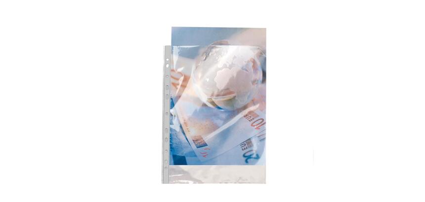 Bolsa de 50 Fundas con taladros A4 9/100e Polipropileno liso - Cristal