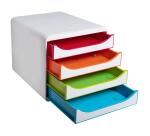 Módulo individual BIG-BOX para documentos A4 + con 4 cajones, ultra-rígido y con stop de seguridad y con stop de seguridad - Black Office