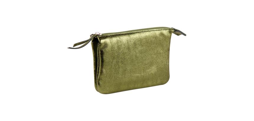 CUIRISÉ Petite Pochette 2 compartiments 13x9 cm - Vert