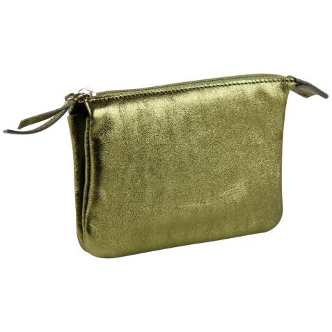 CUIRISÉ Petite Pochette 2 compartiments 13x9 cm - Vert