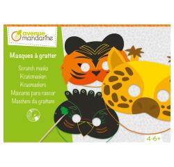 Boite créative, Masques à gratter - Multicolore